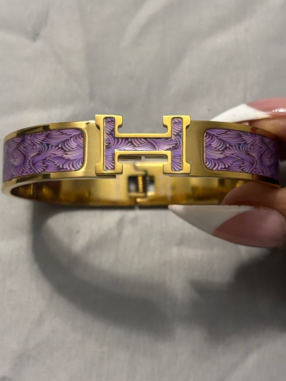 Hermes Gold & Purple Bangle Bracelet